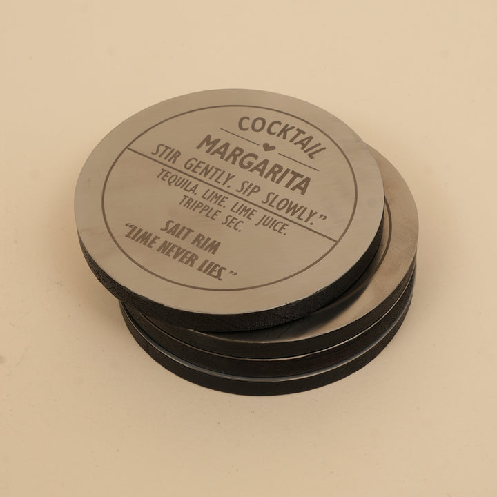 Expobazaar Metal and Wood Cocktail Coasters