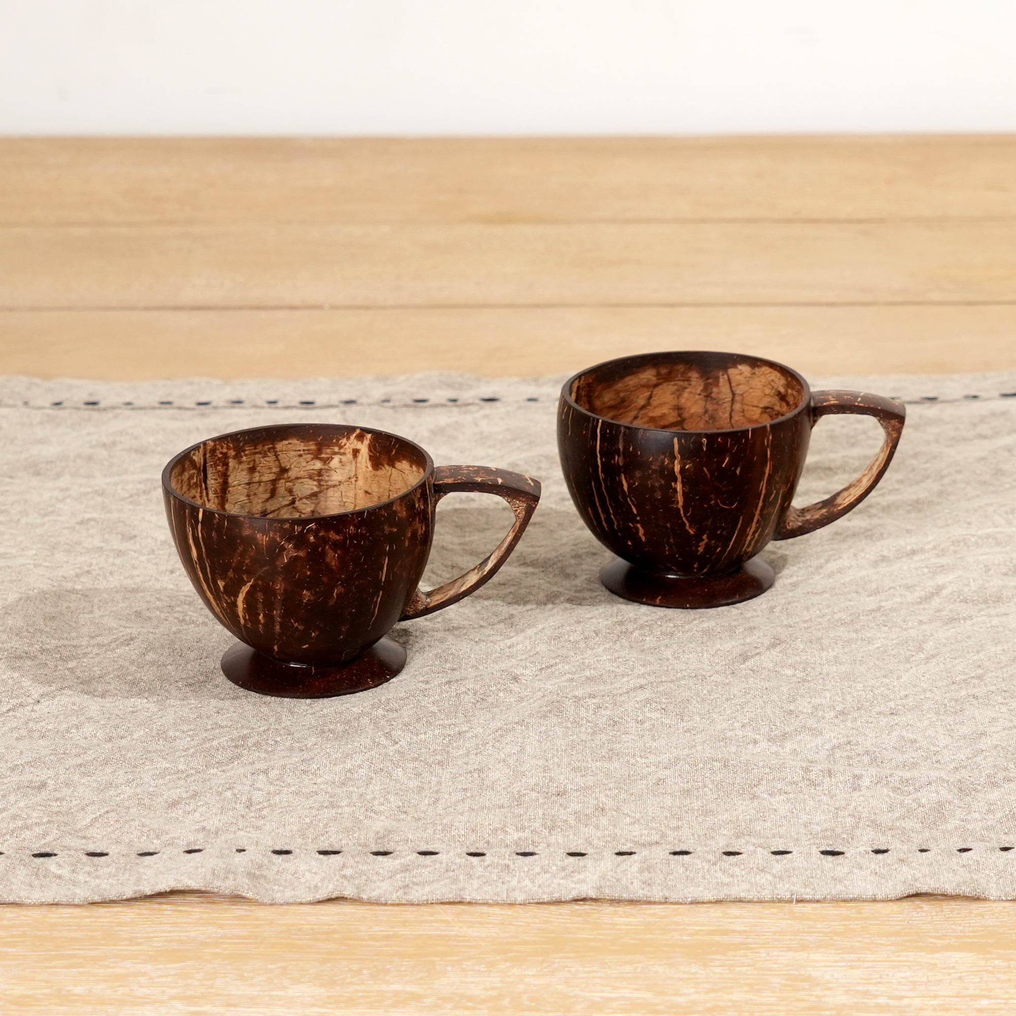 Handcrafted Coconut Shell Mug Set