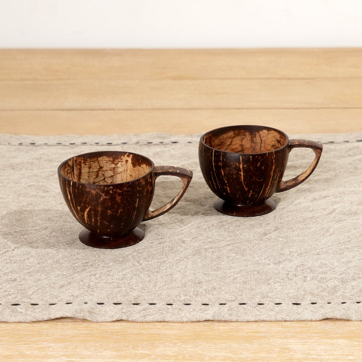 Handcrafted Coconut Shell Mug Set