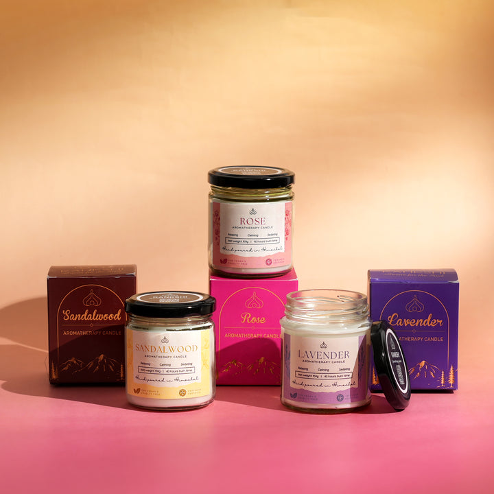 Aromatherapy Candle Collection – 3-Pack Wax Candles for Calm & Relaxation