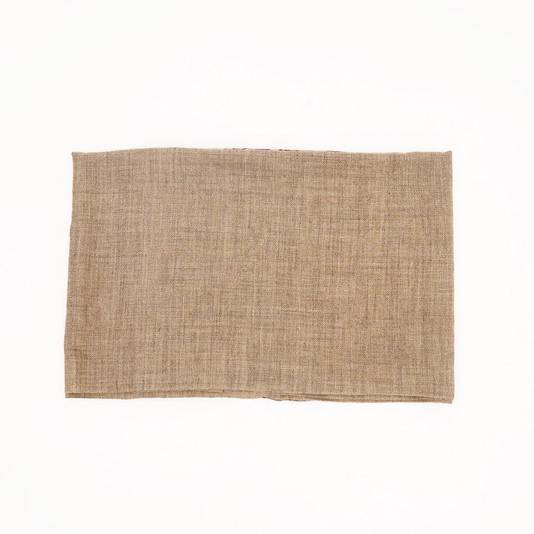 Handwoven Kullu Pashmina Wool Stole – Rich Brown Elegance