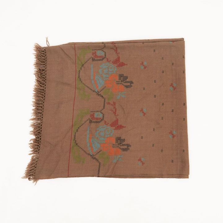Kullu Handwoven Wool Shawl – Light Brown