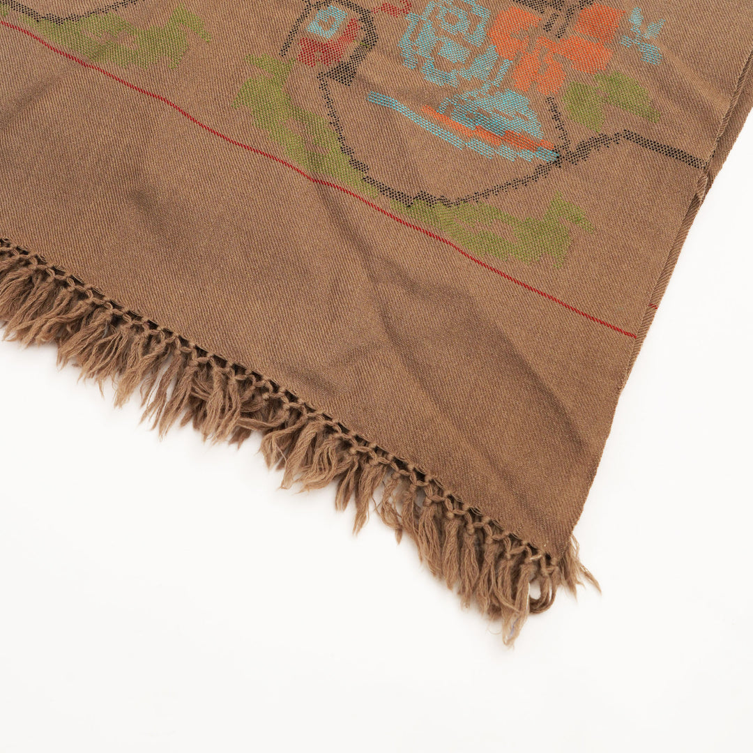 Kullu Handwoven Wool Shawl – Light Brown
