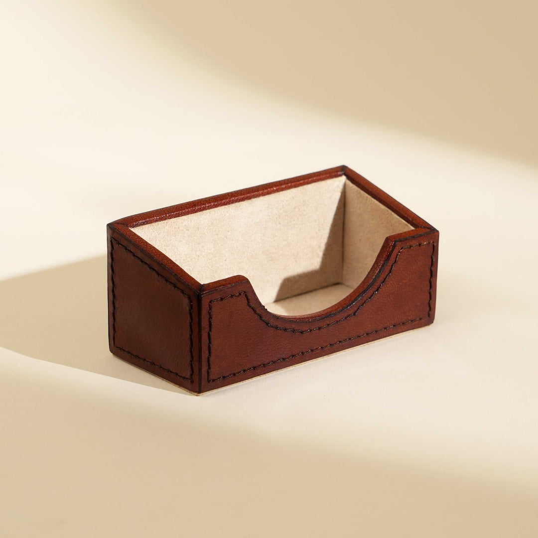 Tan Leather Card Holder Elegant and Professional Accessory