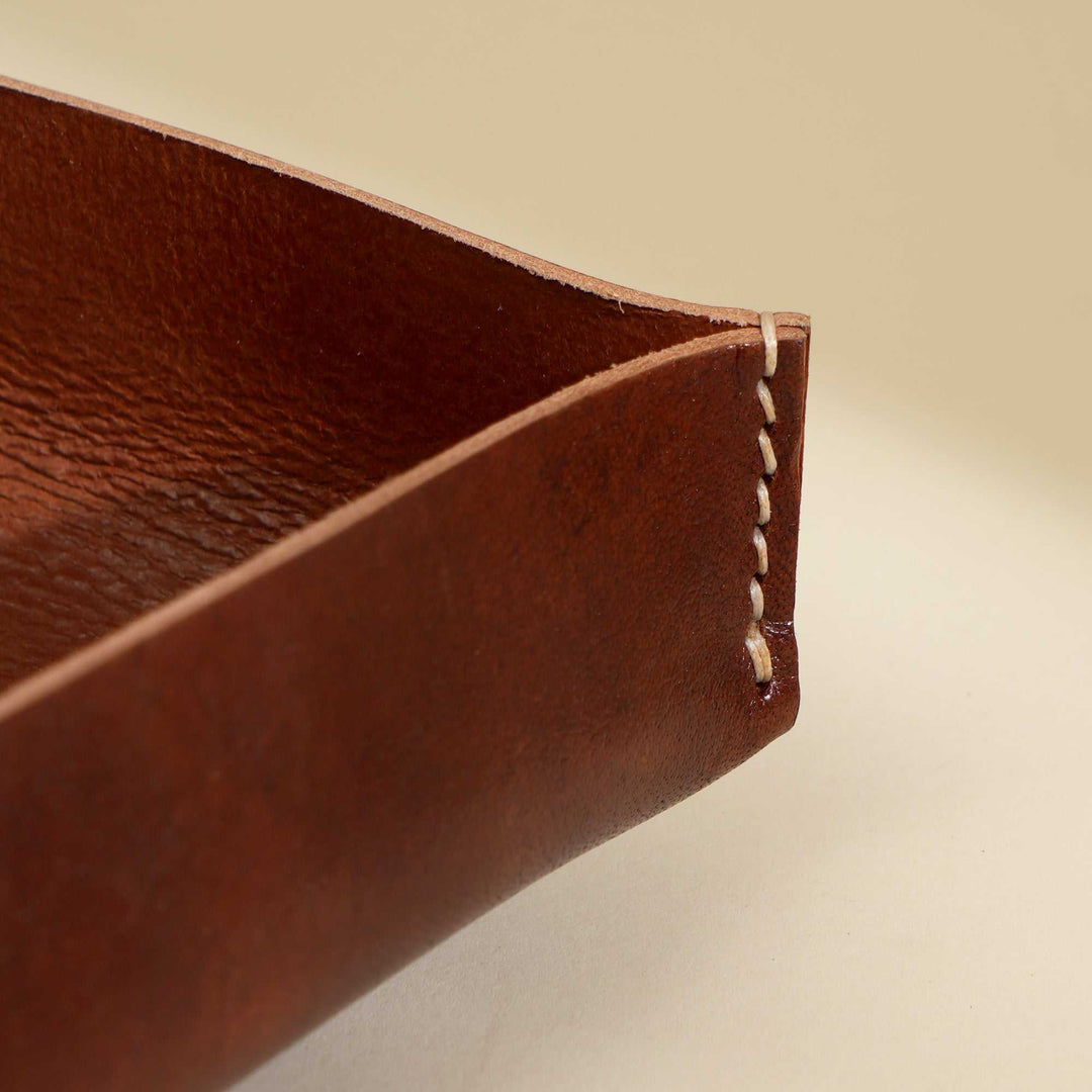 Premium Genuine Leather Desk Tray for Elegant Office Organization