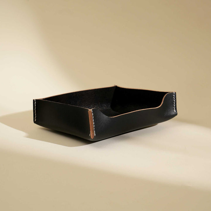 Premium Genuine Leather Desk Tray for Elegant Office Organization