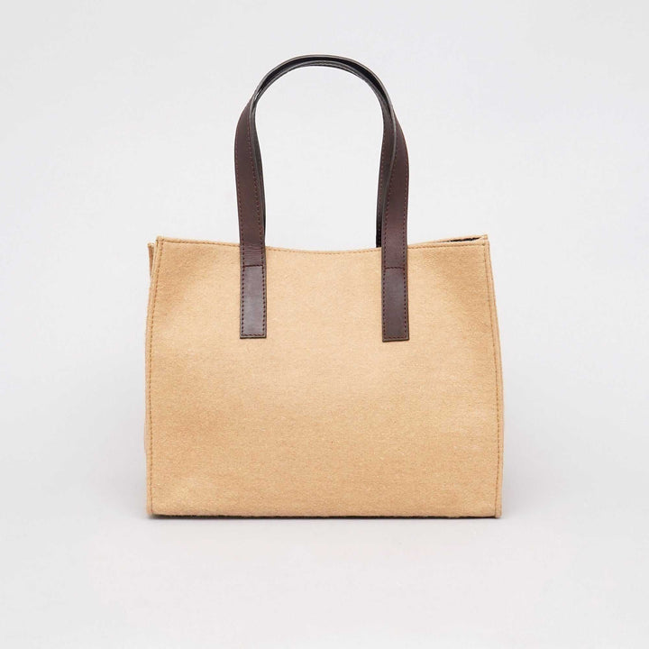 Stylish Beige and Brown Unisex Carryall Bag