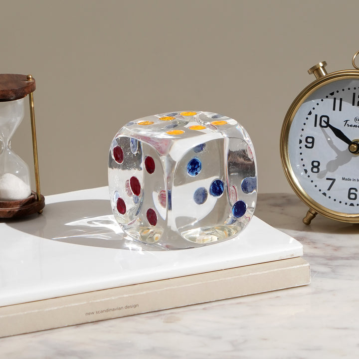 Decorative Acraylic Dice Elegant MULTICOLOR Accent Piece