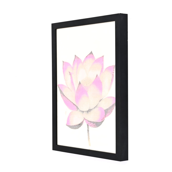 Handcrafted Lotus Wall Art with Frame | Traditional Textile Wall Art