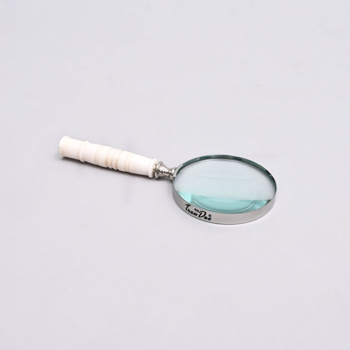 Decorative Stone Handle Magnifier Elegant White Accent Piece