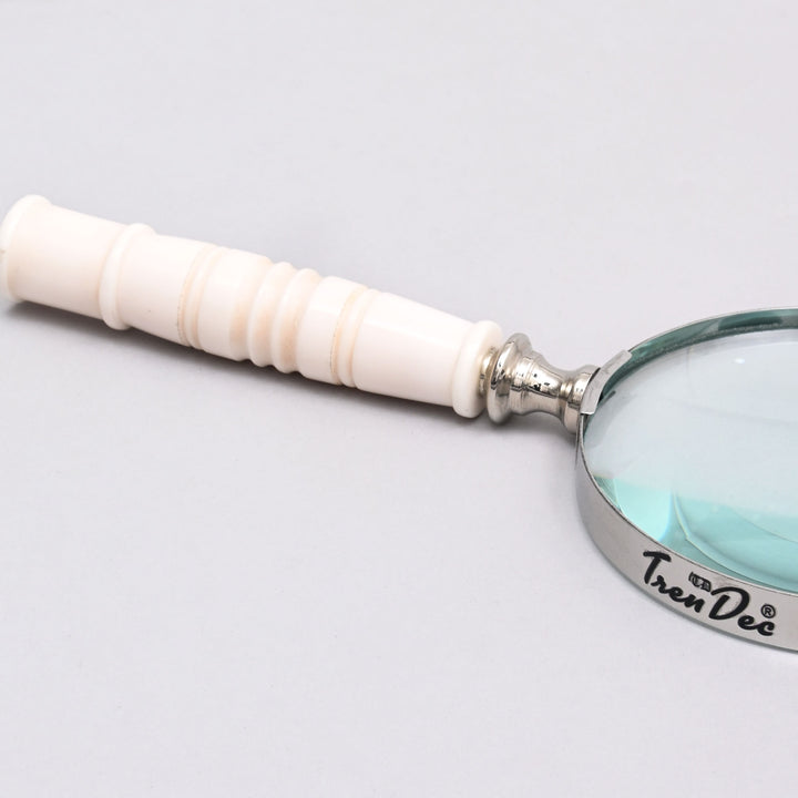 Decorative Stone Handle Magnifier Elegant White Accent Piece