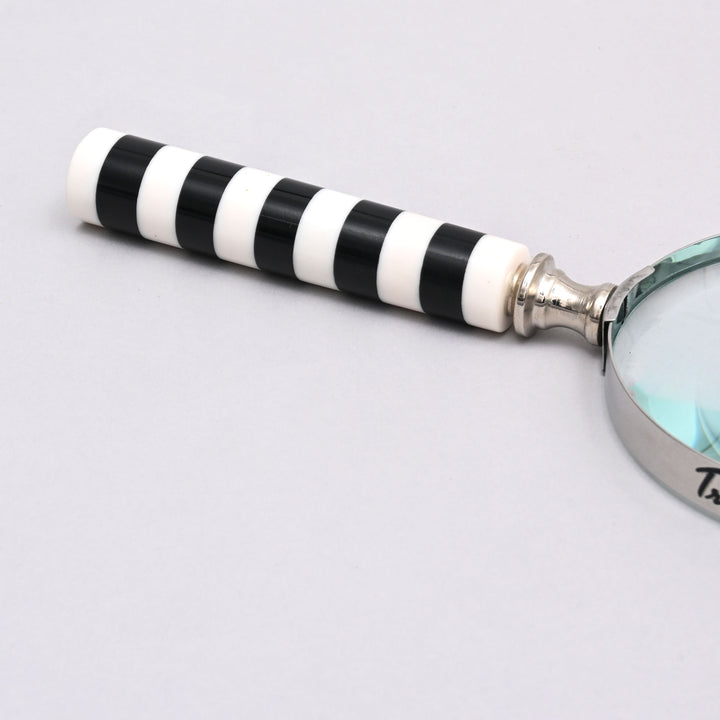 Decorative Stone Handle Magnifier Elegant Black and white Accent Piece