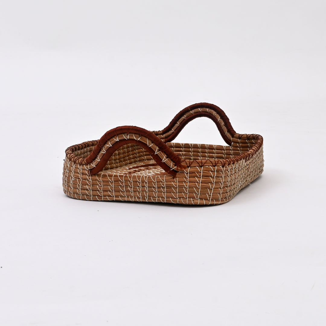 Fruit Basket with Wooden Base – Natural Brown