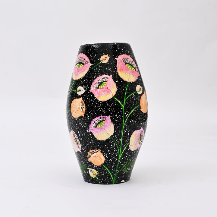 Handcrafted Black Paper Mache Vase Set L
