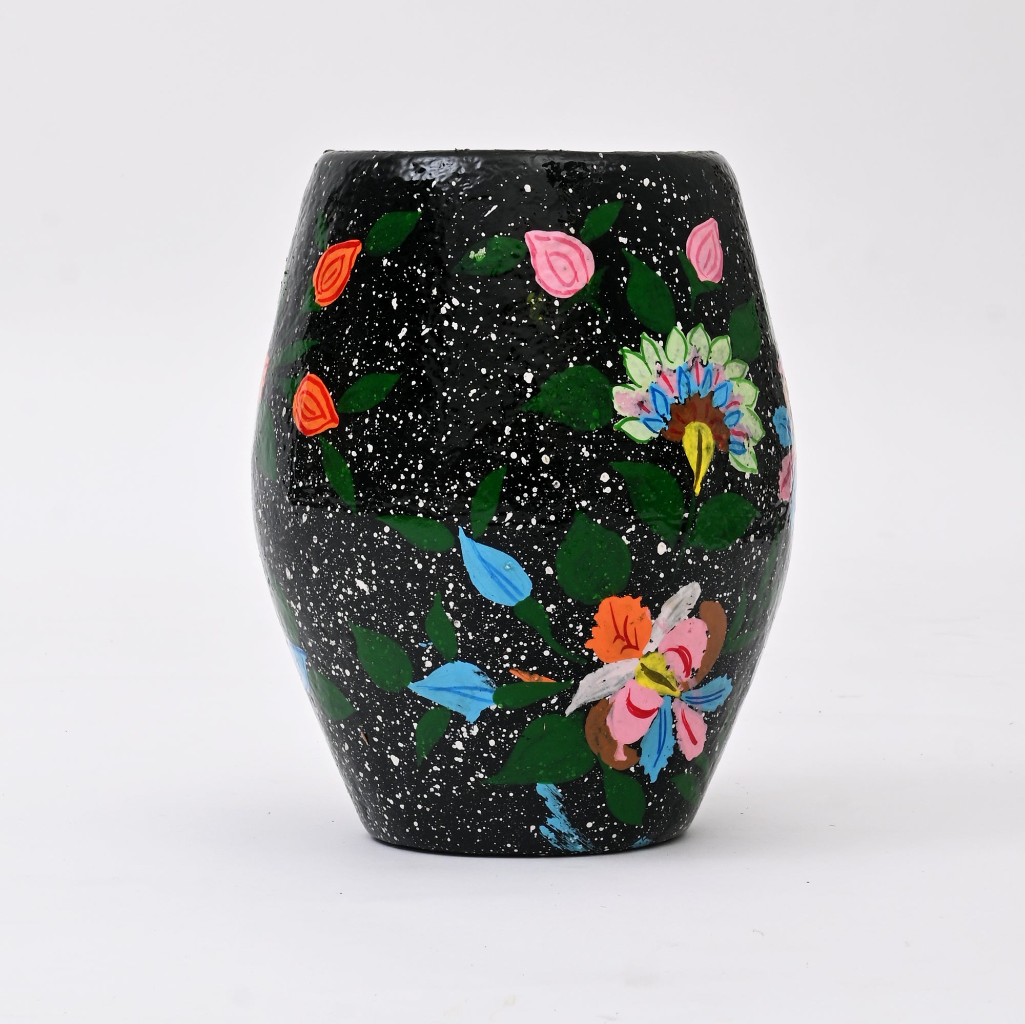 Handcrafted Black Paper Mache Vase M