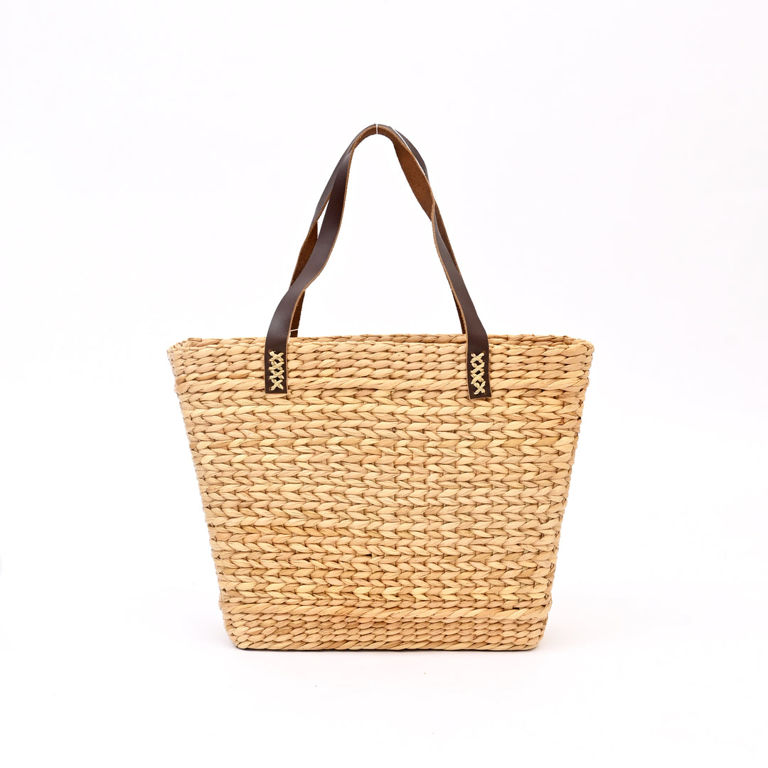 Artisan Hand-Embroidered Floral Woven Tote Bag