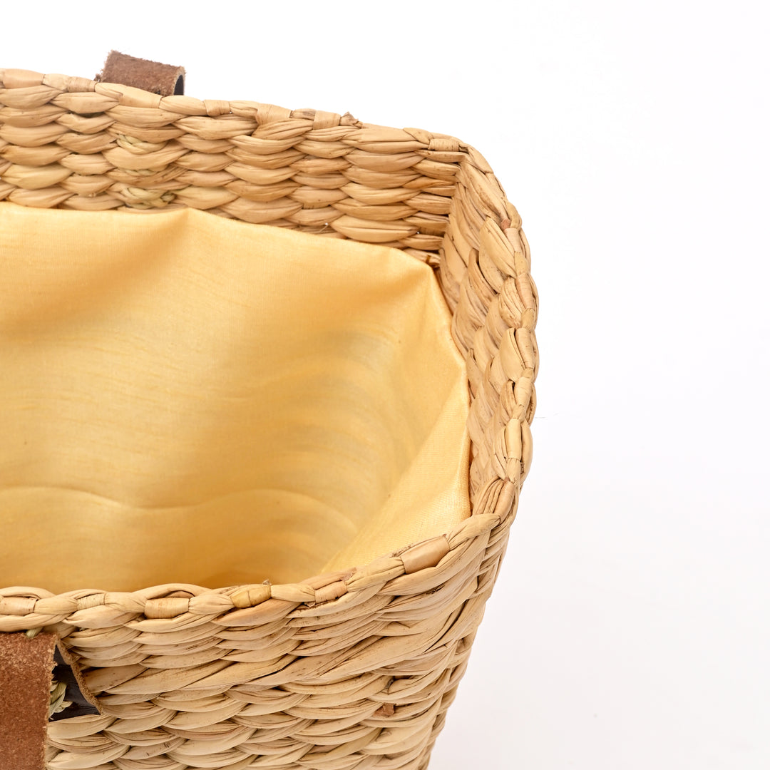 Artisan Hand-Embroidered Floral Woven Tote Bag
