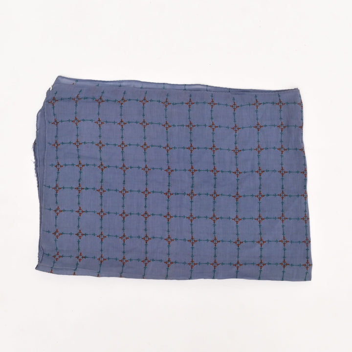 Sanganeri Handblock Printed Cotton-Silk Stole – Unfilled Black Checks