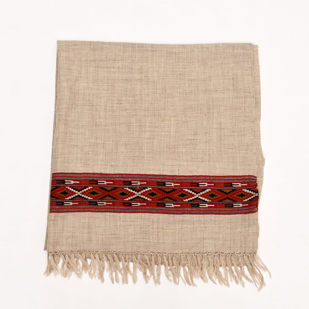 Handwoven Kullu Pashmina Wool Shawl – Elegant Grey