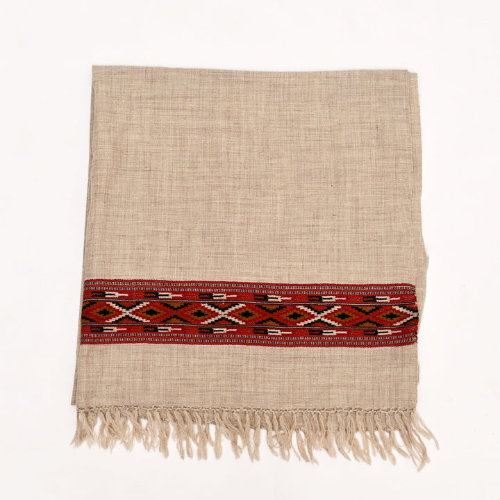 Handwoven Kullu Pashmina Wool Shawl – Elegant Grey