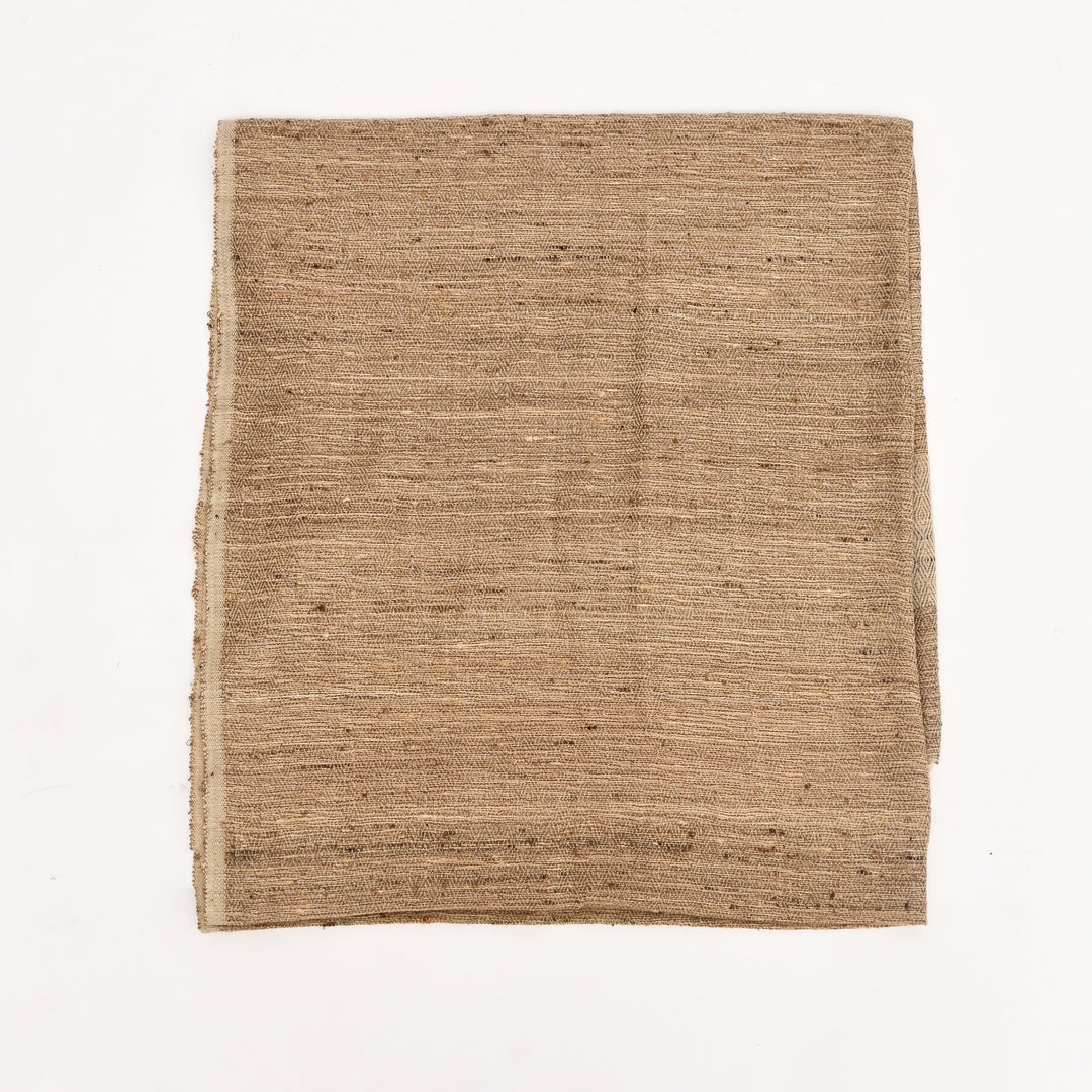 Handwoven Himalayan Oak Tasar Silk & Wool Shawl – Beige