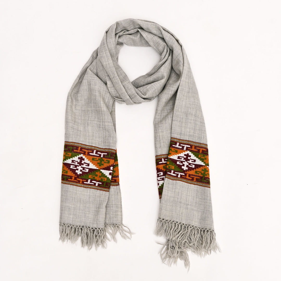 Kullu Handwoven Woolen Stole – Grey