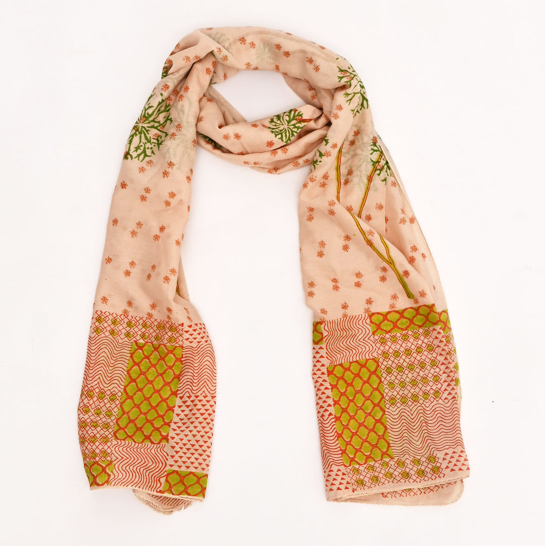 Contemporary Handblock Print Silk-Cotton Stole