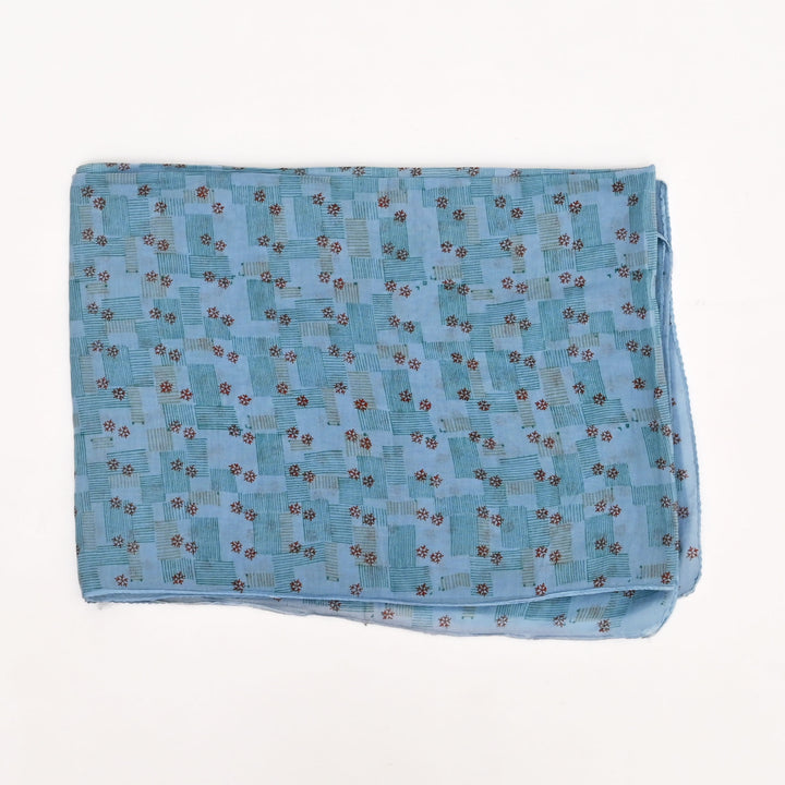 Sanganeri Handblock  Print Silk-Cotton Stole