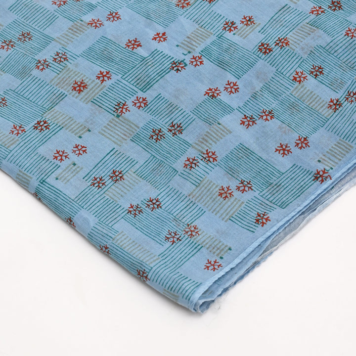 Sanganeri Handblock  Print Silk-Cotton Stole