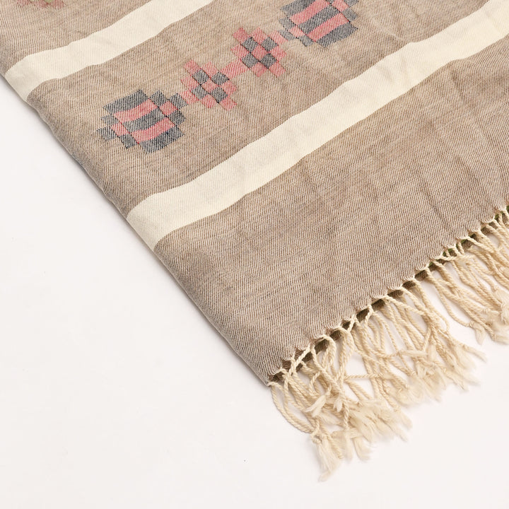 Kullu Handwoven Woolen Shawl – Green & Brown