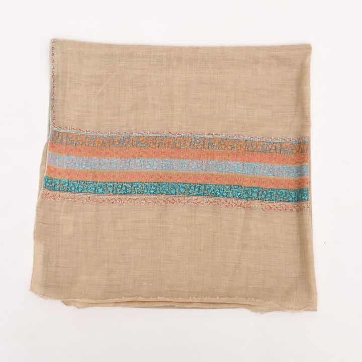 Sozni Pashmina Brown Shawl - Handcrafted Kashmiri Art