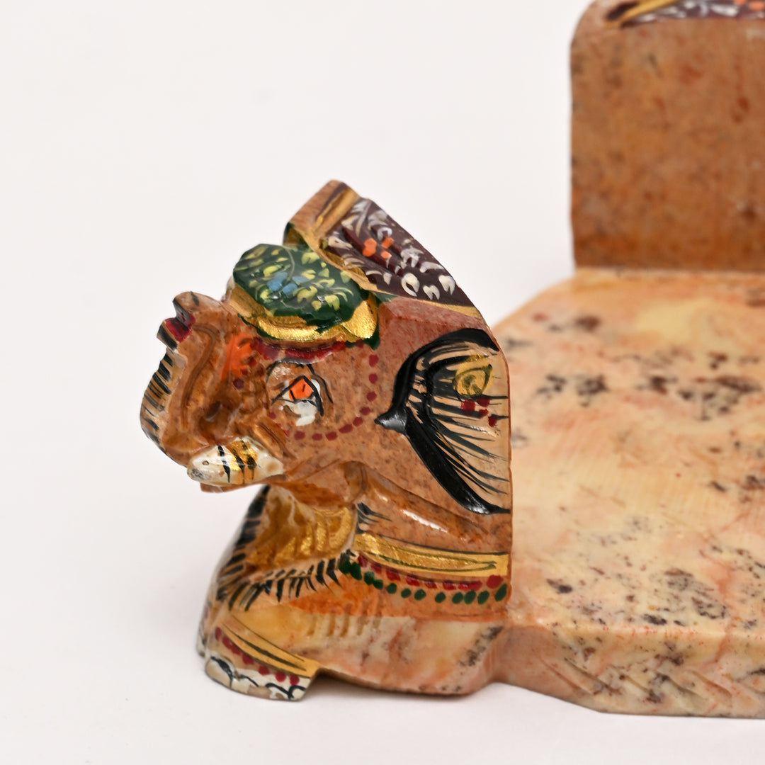 Handcrafted Elephant Miniature Painting  Coaster Set of 6