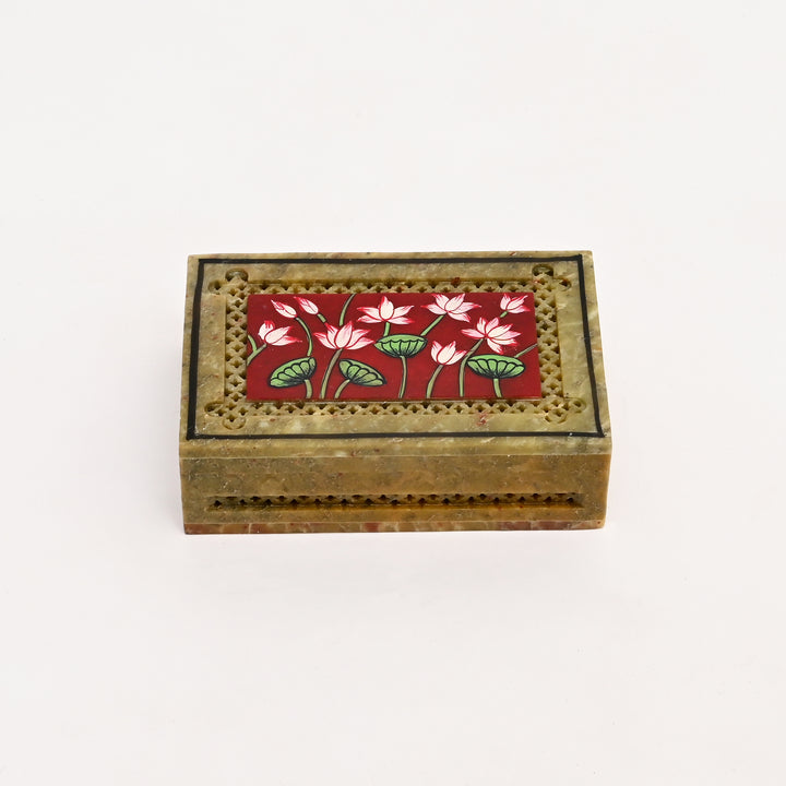 Soapstone Carved Jali Box(Large)