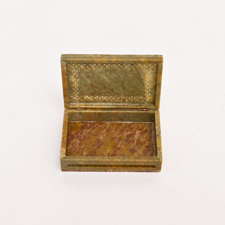 Soapstone Carved Jali Box(Large)