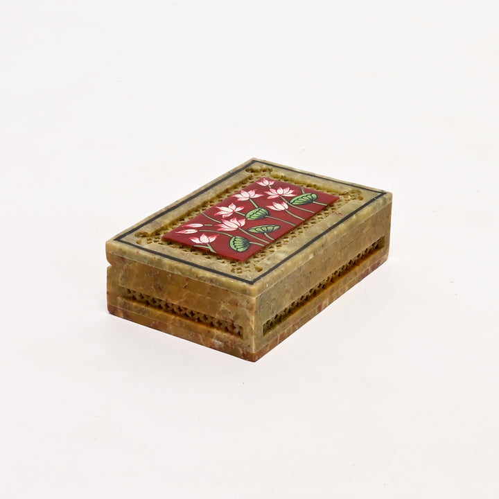 Soapstone Carved Jali Box(Large)