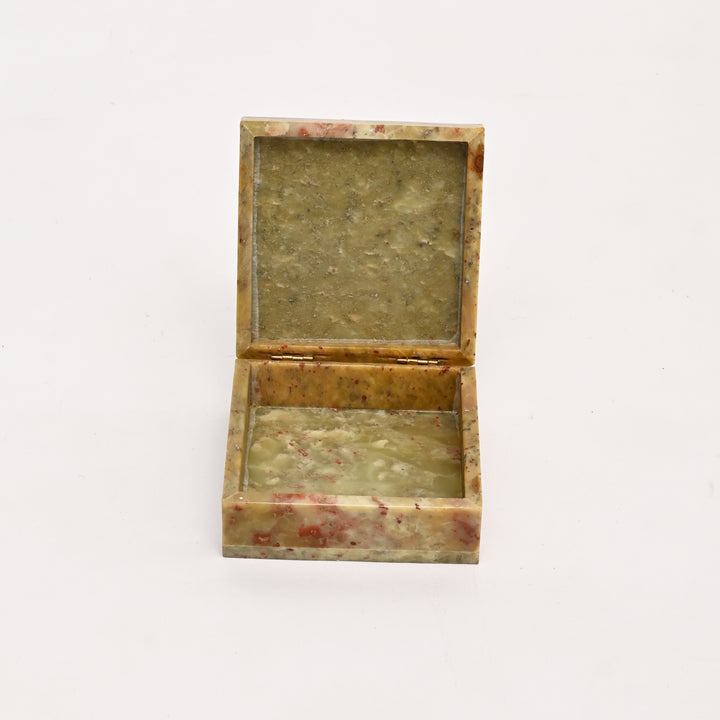 Soapstone Carved Cow & Calf Box (Small)
