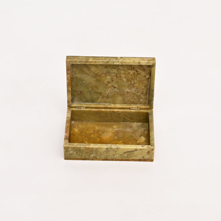 Soapstone Carved Cow & Calf Box (Large)