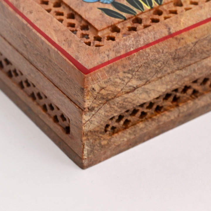 Soapstone Hand-Painted Floral theme box