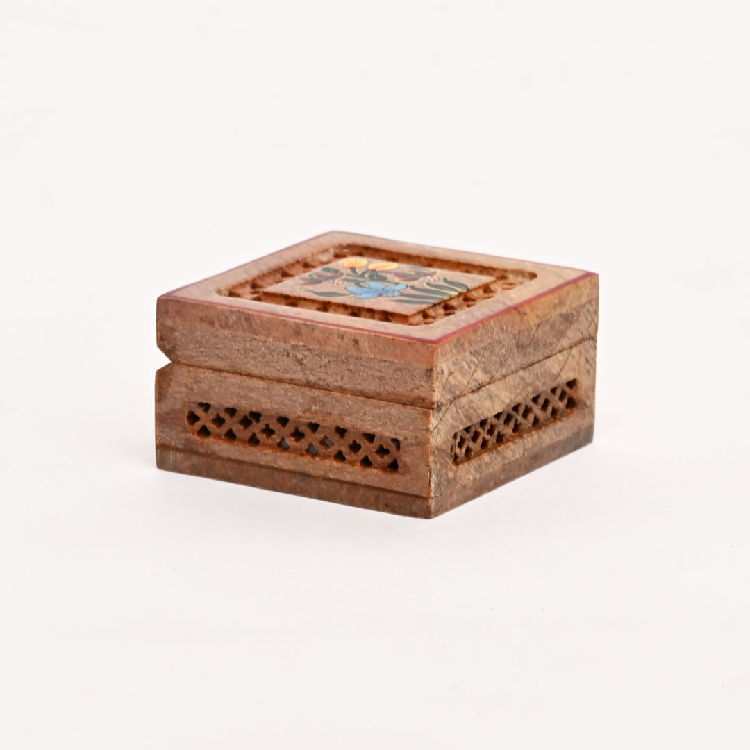 Soapstone Hand-Painted Floral theme box