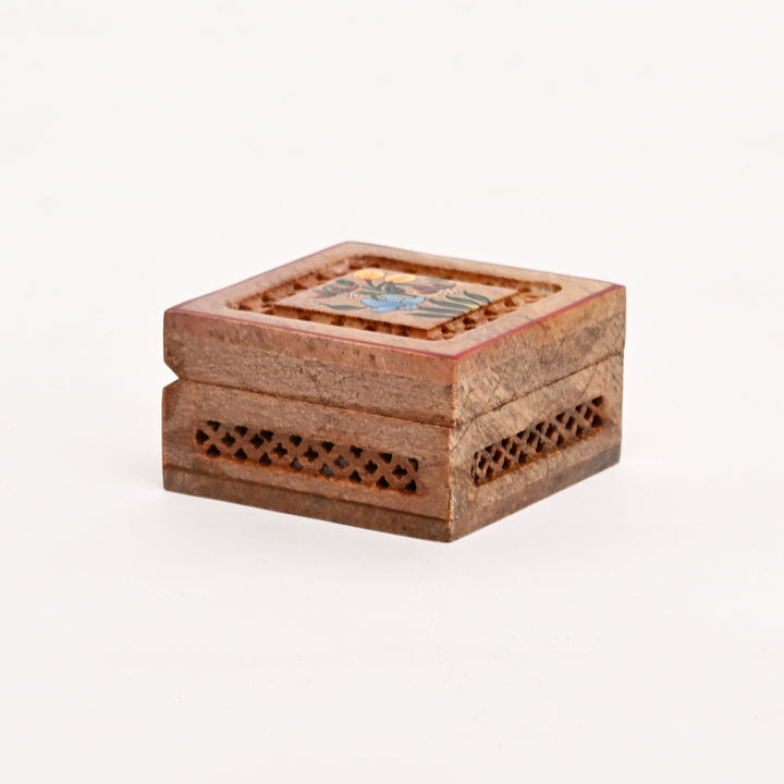 Soapstone Hand-Painted Floral theme box