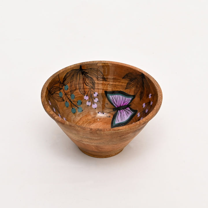 Hand-Painted Bowl – Butterfly & Floral Design