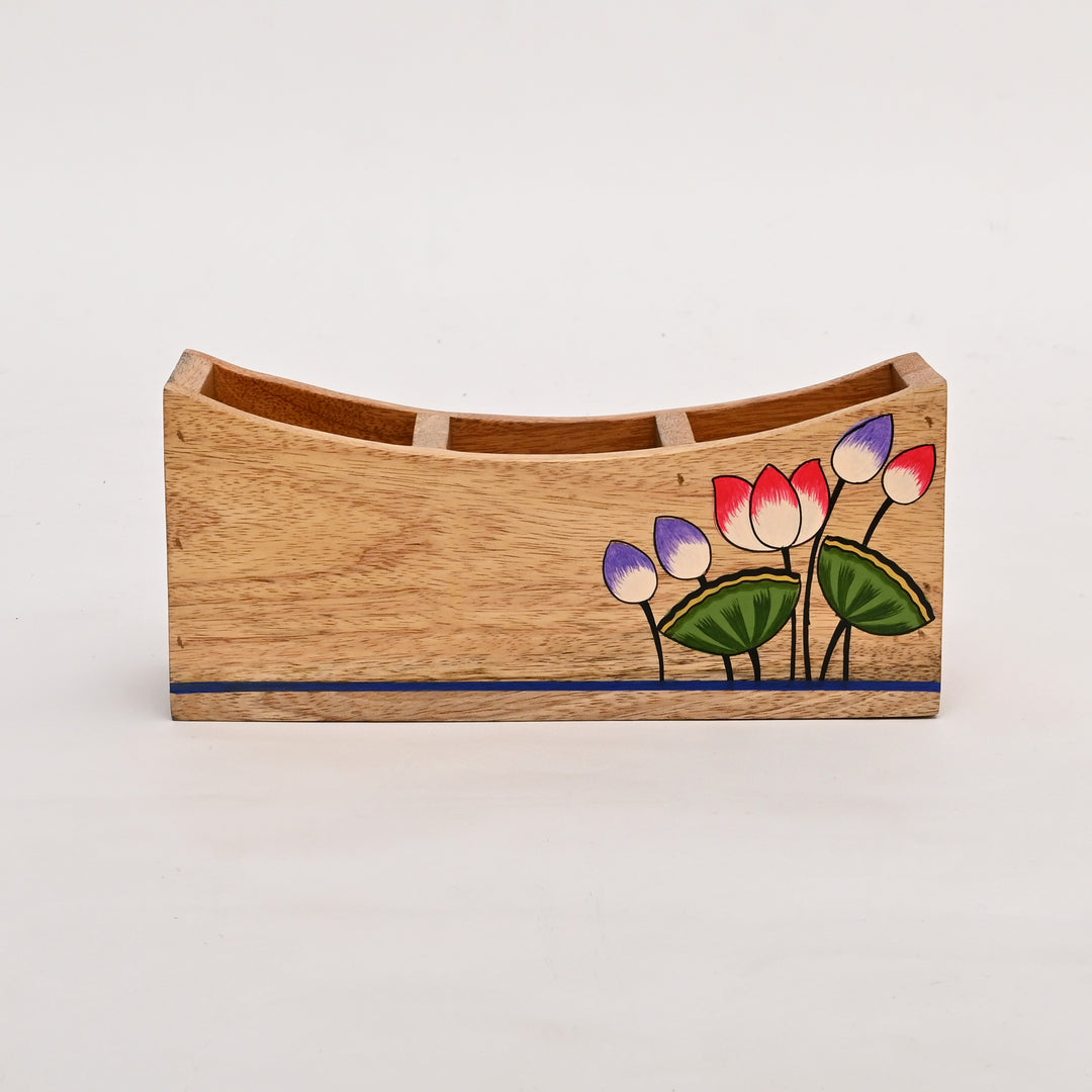 Hand-Painted Wooden Cutlery Holder