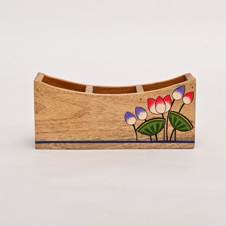 Hand-Painted Wooden Cutlery Holder