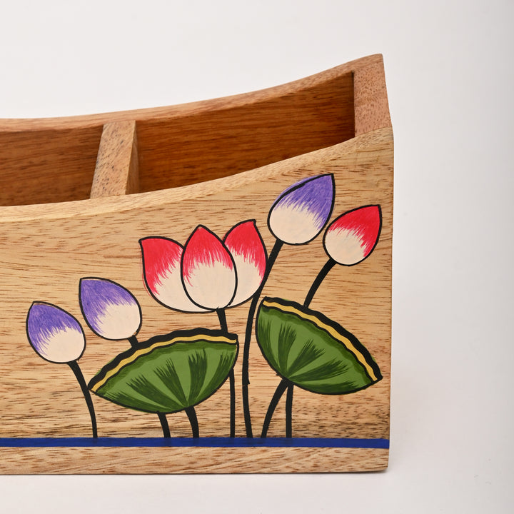 Hand-Painted Wooden Cutlery Holder