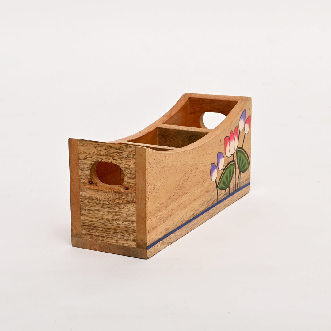 Hand-Painted Wooden Cutlery Holder