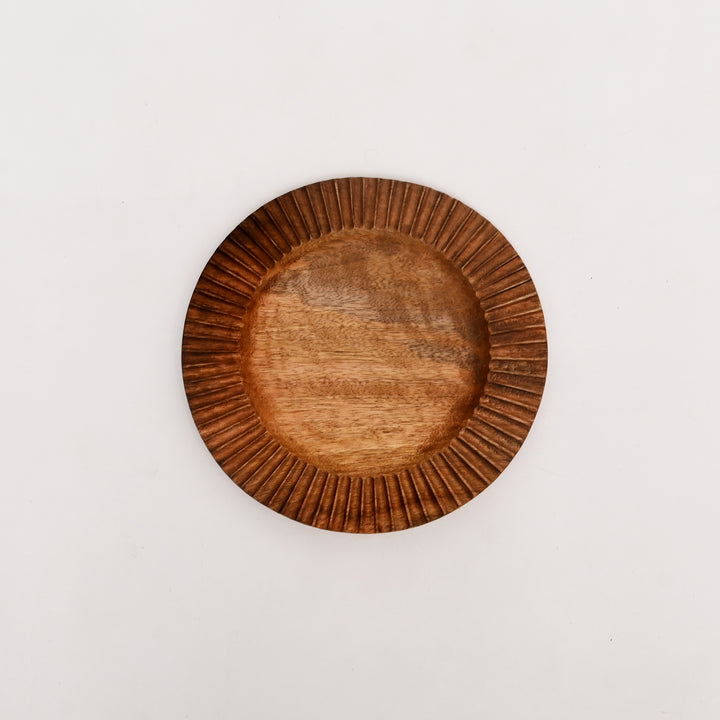 Handcrafted Mango Wood Dinner Plate | Small