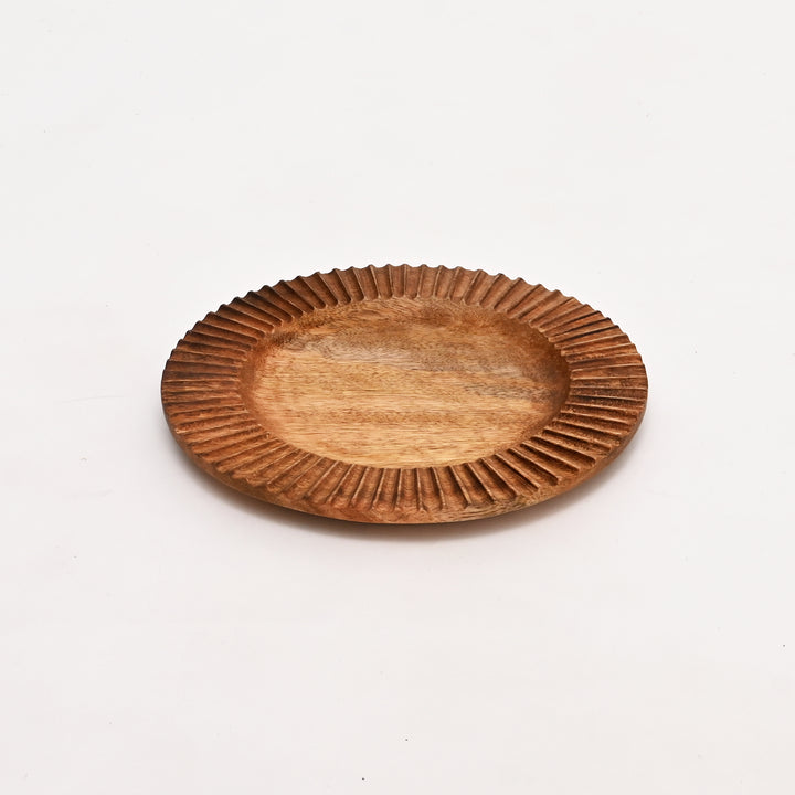 Handcrafted Mango Wood Dinner Plate | Small