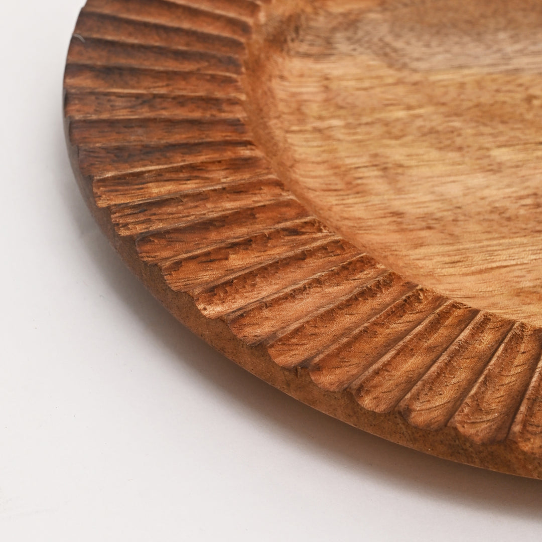 Handcrafted Mango Wood Dinner Plate | Small