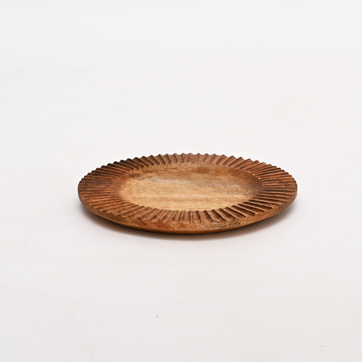 Handcrafted Mango Wood Dinner Plate | Small