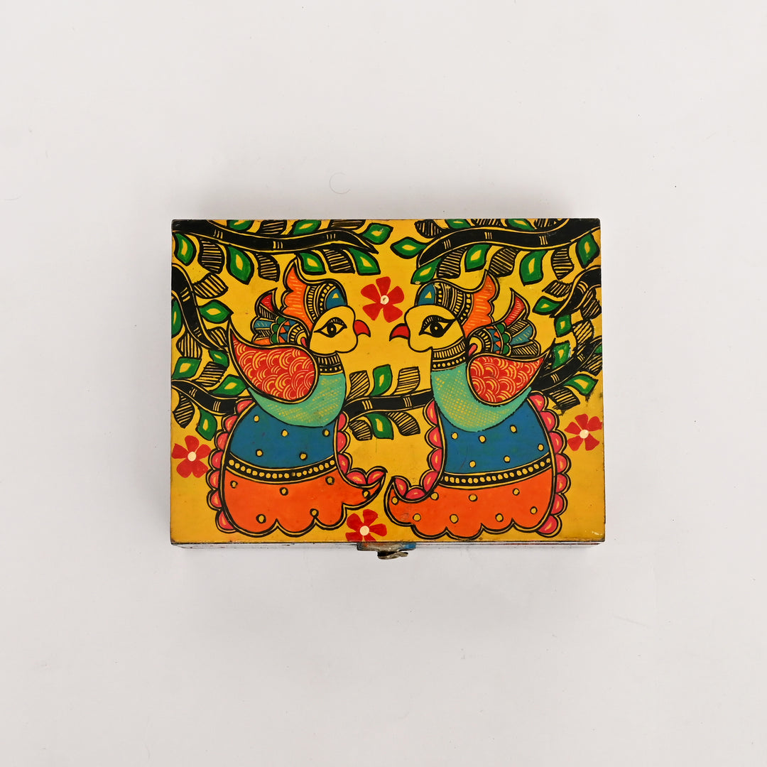 Madhubani Wooden Jewellery Box – Hand-Painted